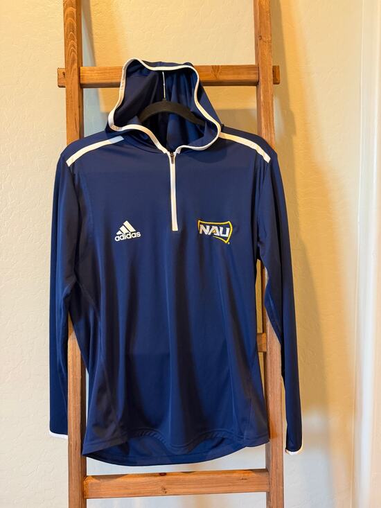 Adidas Jackets & Blazers - Adidas NAU Northern Arizona University Women’s Blue Quarter Zip Hoodie Med